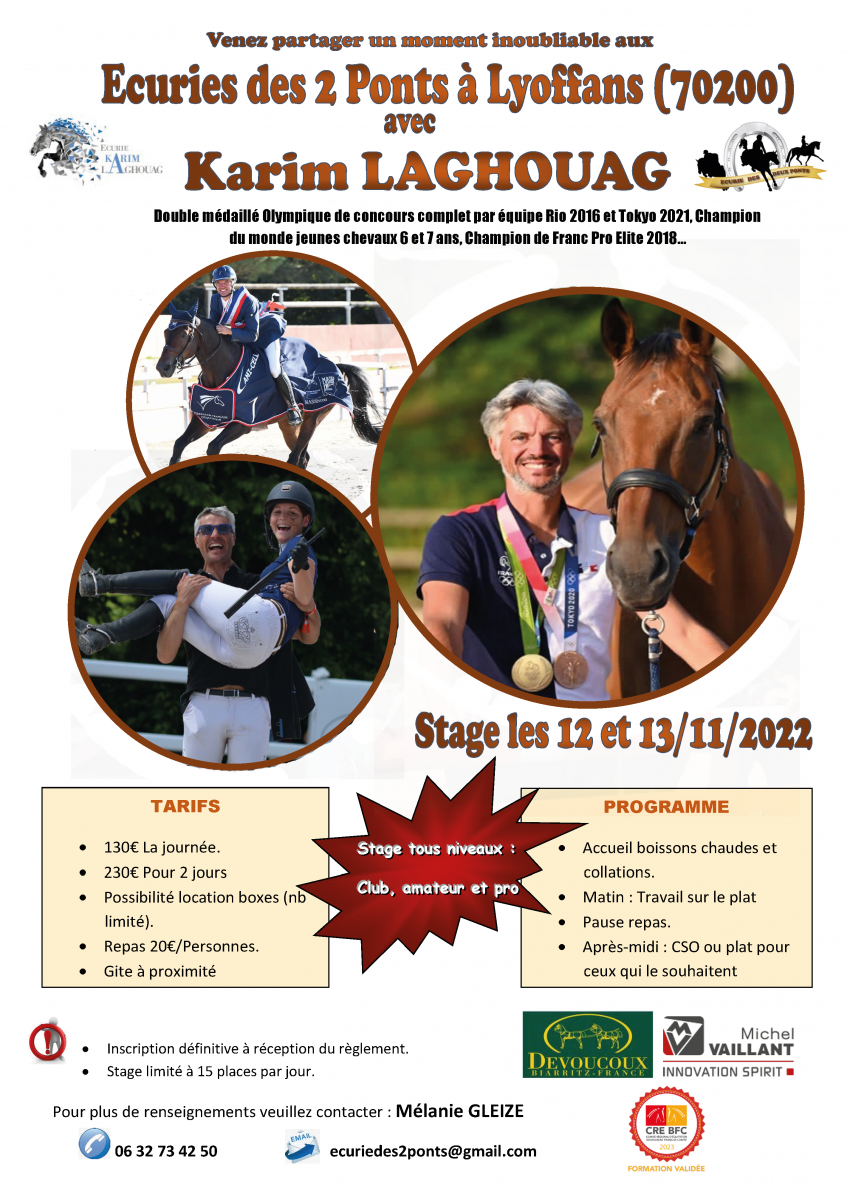 Stage avec Karim LAGHOUAG Comité Régional d'équitation Bourgogne